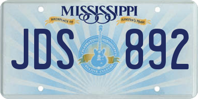 MS license plate JDS892