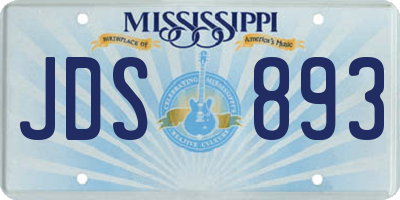 MS license plate JDS893