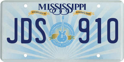MS license plate JDS910