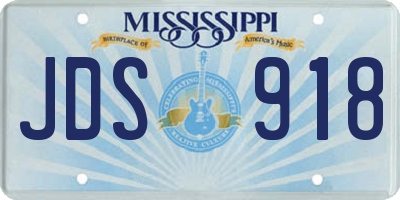 MS license plate JDS918