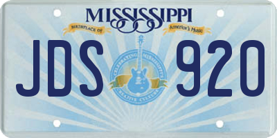 MS license plate JDS920