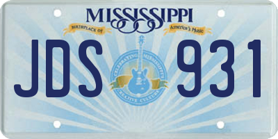 MS license plate JDS931