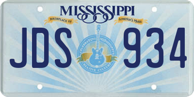 MS license plate JDS934