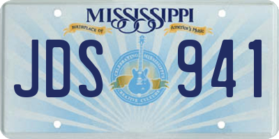 MS license plate JDS941