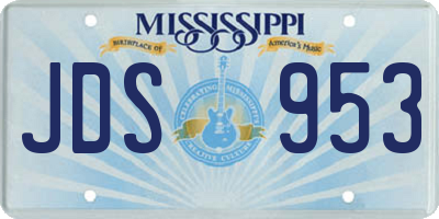 MS license plate JDS953