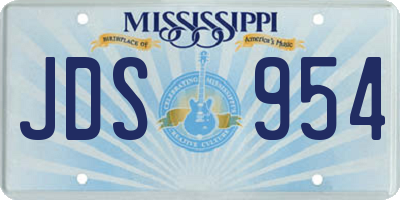 MS license plate JDS954