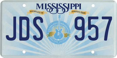 MS license plate JDS957