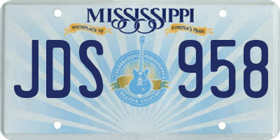 MS license plate JDS958