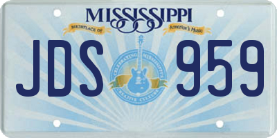MS license plate JDS959