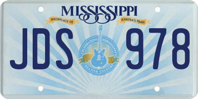 MS license plate JDS978