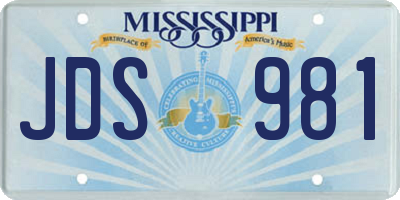 MS license plate JDS981