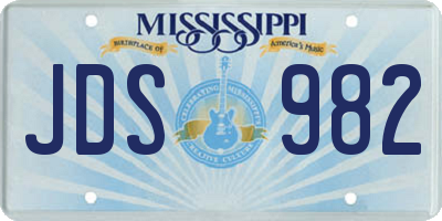 MS license plate JDS982