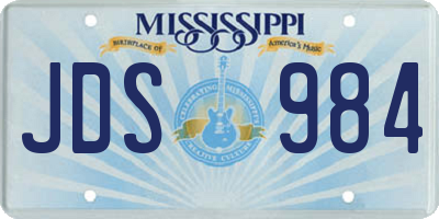 MS license plate JDS984