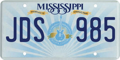 MS license plate JDS985
