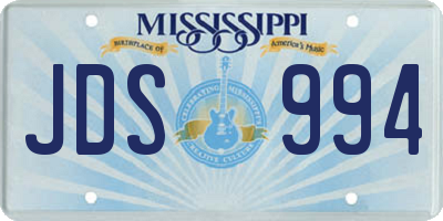 MS license plate JDS994