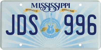 MS license plate JDS996