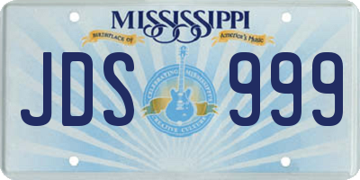 MS license plate JDS999