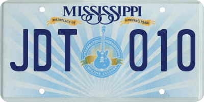MS license plate JDT010