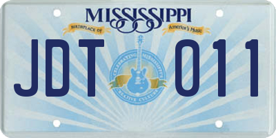 MS license plate JDT011