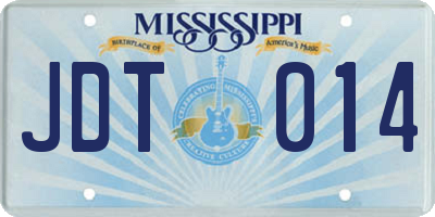 MS license plate JDT014