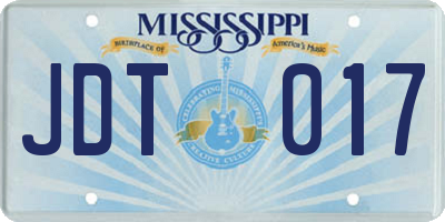 MS license plate JDT017
