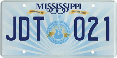 MS license plate JDT021