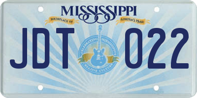 MS license plate JDT022
