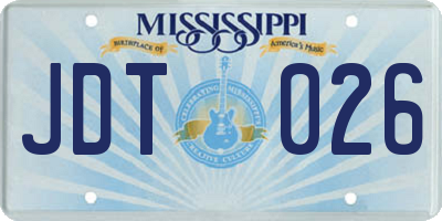 MS license plate JDT026