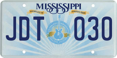 MS license plate JDT030