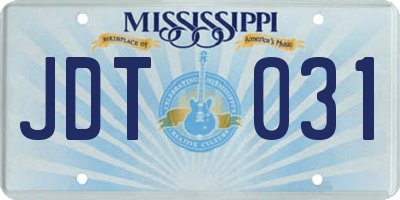 MS license plate JDT031