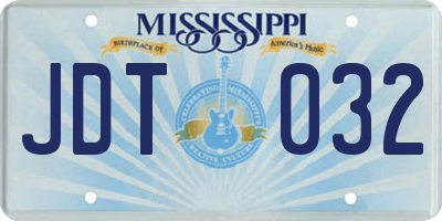 MS license plate JDT032