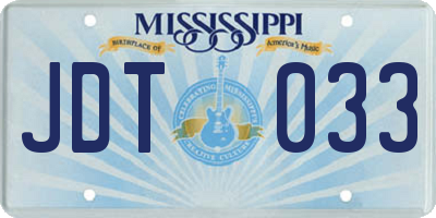 MS license plate JDT033