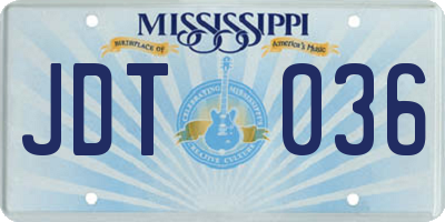 MS license plate JDT036