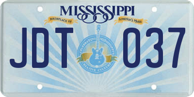MS license plate JDT037