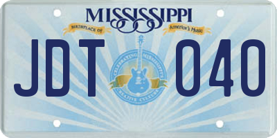 MS license plate JDT040