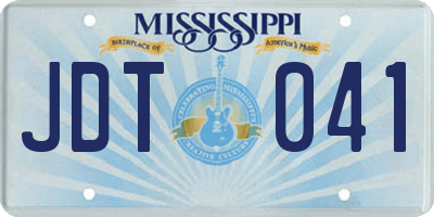 MS license plate JDT041