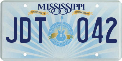 MS license plate JDT042