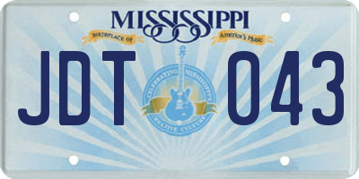MS license plate JDT043