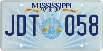 MS license plate JDT058