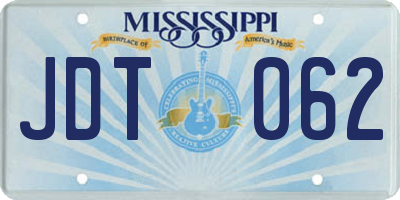 MS license plate JDT062