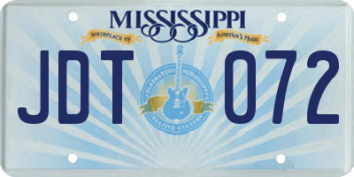 MS license plate JDT072