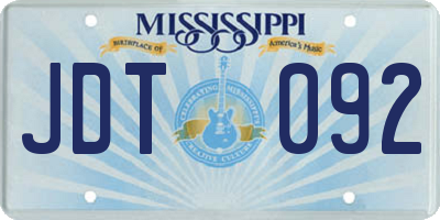 MS license plate JDT092
