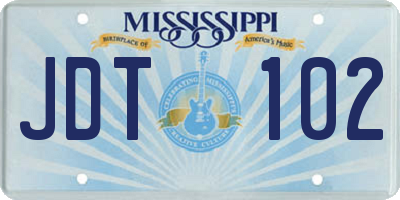 MS license plate JDT102