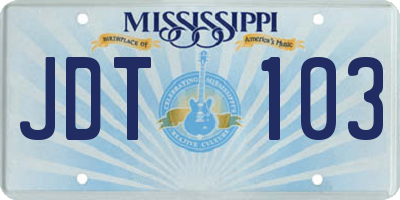 MS license plate JDT103