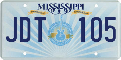 MS license plate JDT105