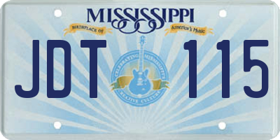 MS license plate JDT115