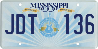 MS license plate JDT136