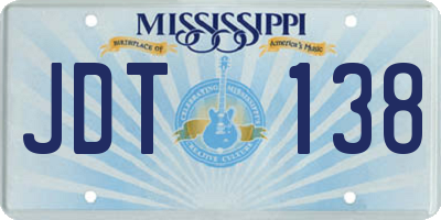 MS license plate JDT138