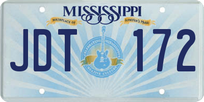 MS license plate JDT172