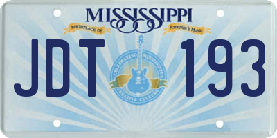 MS license plate JDT193